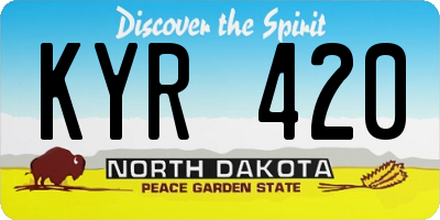ND license plate KYR420