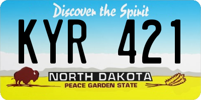 ND license plate KYR421