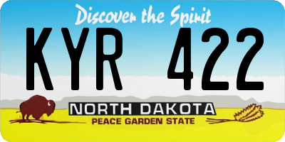 ND license plate KYR422