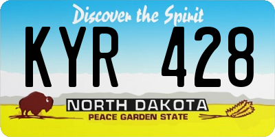 ND license plate KYR428