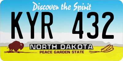 ND license plate KYR432