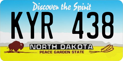ND license plate KYR438