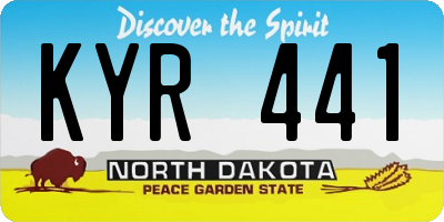 ND license plate KYR441