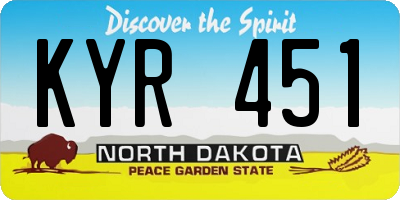 ND license plate KYR451