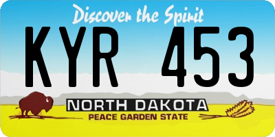 ND license plate KYR453