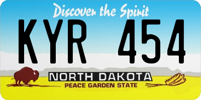 ND license plate KYR454