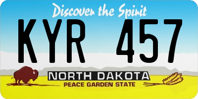 ND license plate KYR457