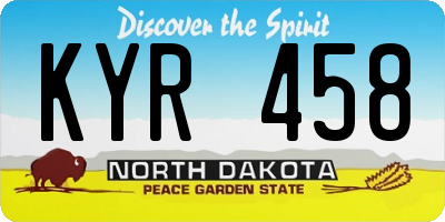 ND license plate KYR458
