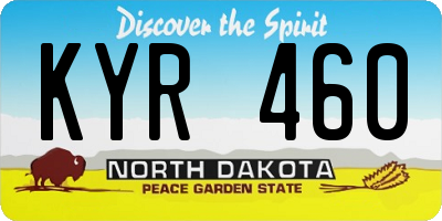 ND license plate KYR460