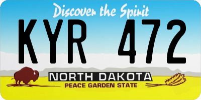 ND license plate KYR472