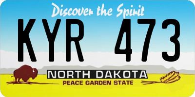 ND license plate KYR473