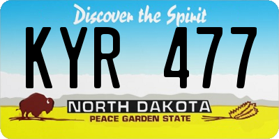 ND license plate KYR477