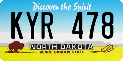 ND license plate KYR478