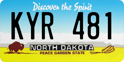 ND license plate KYR481