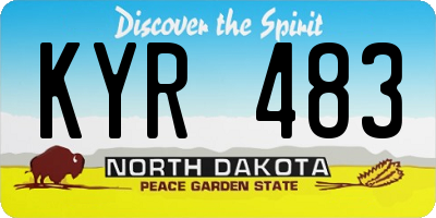 ND license plate KYR483