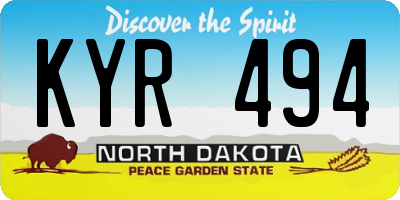 ND license plate KYR494
