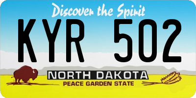 ND license plate KYR502