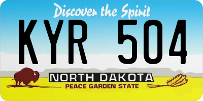 ND license plate KYR504