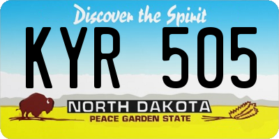 ND license plate KYR505