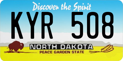 ND license plate KYR508
