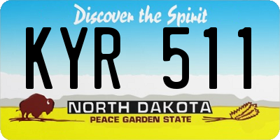 ND license plate KYR511
