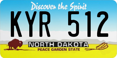 ND license plate KYR512