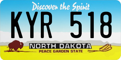 ND license plate KYR518