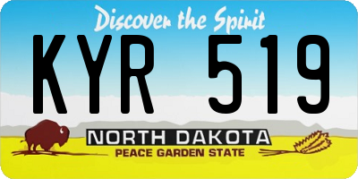 ND license plate KYR519