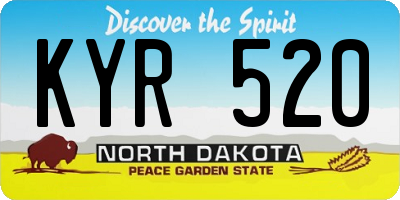 ND license plate KYR520