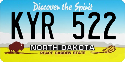 ND license plate KYR522