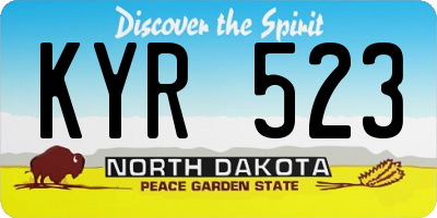 ND license plate KYR523