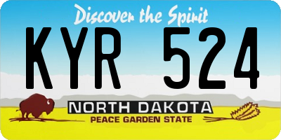 ND license plate KYR524