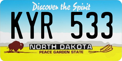 ND license plate KYR533