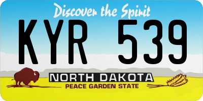 ND license plate KYR539