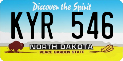 ND license plate KYR546