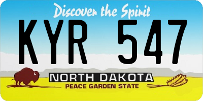 ND license plate KYR547