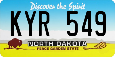 ND license plate KYR549