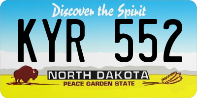 ND license plate KYR552