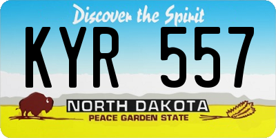 ND license plate KYR557
