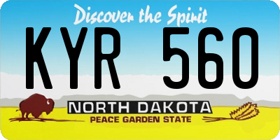 ND license plate KYR560
