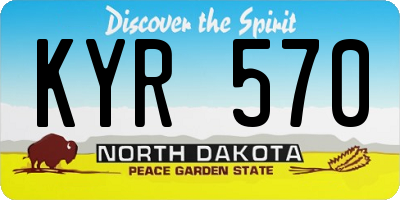 ND license plate KYR570
