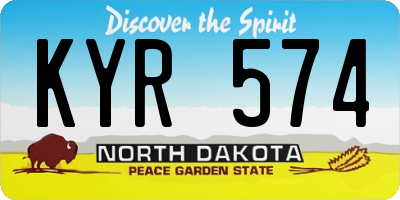 ND license plate KYR574