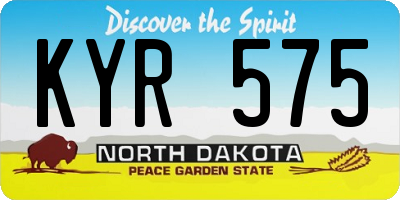 ND license plate KYR575