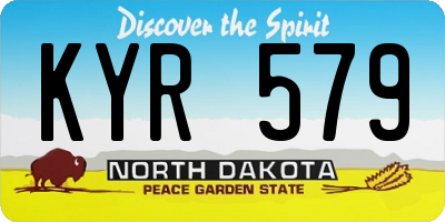 ND license plate KYR579