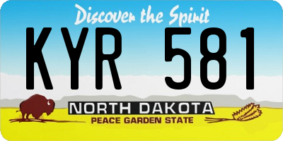 ND license plate KYR581