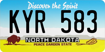 ND license plate KYR583