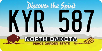 ND license plate KYR587