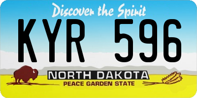 ND license plate KYR596