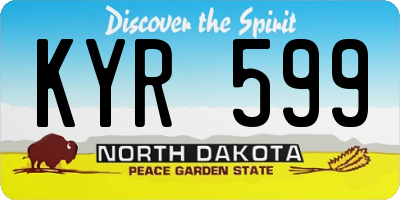 ND license plate KYR599