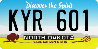 ND license plate KYR601
